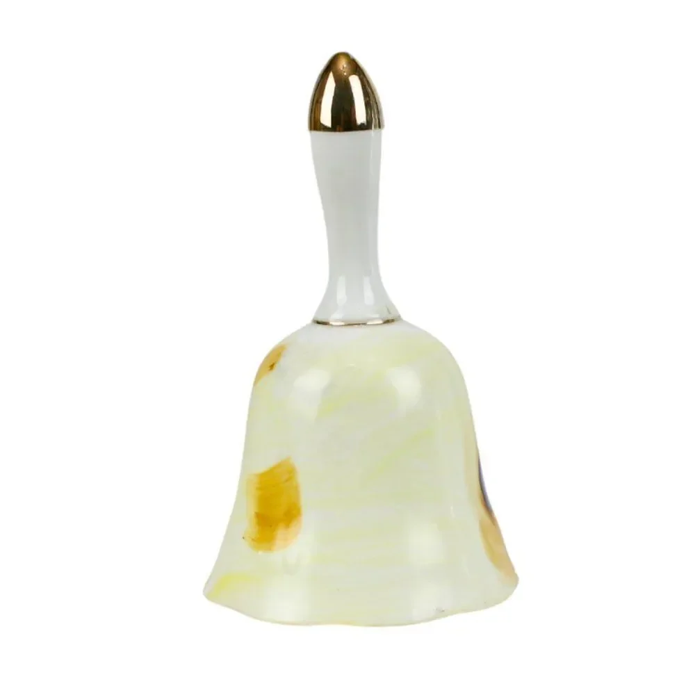 Bell Ceramic Hand Painted Fruit Gold Accents Vintage Mid Century Modern Japan